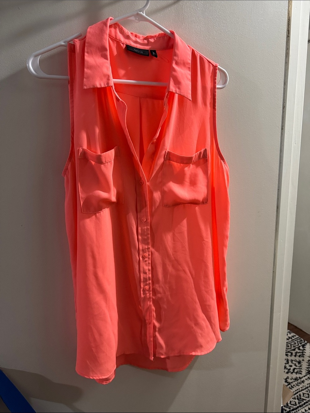 Apt. 9 Sleeveless Button-Front Blouse in Coral